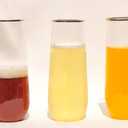 TT 48 Pack 9 oz Plastic Champagne Flutes - Disposable Stemless Glasses with Gold Rim, Shatterproof Clear Cups for Weddings, Parties, Celebrations (Bulk Toasting Drinkware)