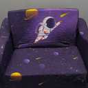 Astronaut Kids Sofa, 2-in-1 Kids Couch Fold Out, Convertible Sofa to Bed for Girls and Boys