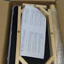 IBUYKE Saddle Cushion Vanity Stool Chair, Foot Rest Stool with Solid Wood Legs, Modern Vanity Bench Ottoman for Piano, Upholstered Seat for Bedroom, Entryway, Wooden Legs&Light Gray WBD007NG