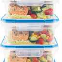 Snapware Total Solutions (4 Pack, 5.5 Cup) Plastic Food Storage Containers Set, Airtight & Leakproof Locking BPA-Free Lids Tupperware, Freezer Dishwasher Microwave Safe