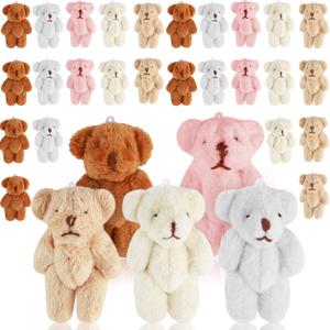 40 Pcs Mini Bear Toy Stuffed Tiny Bear Jointed Bear Soft Bear Keychain Mini Bear Stuffed Animal Small Plush Bears Tiny Bear Doll for ValentineDay Bag Charm DIY Accessory(Cute Style, 6 cm)