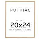 puthiac 20x24 Solid Oak Wood Picture Frame, No Mat, Wall Display Only, Vertical or Horizontal, Plexi Front, 1 Pack, Natural Oak