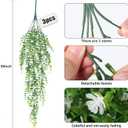RECUTMS Artificial Hanging Plants Fake Hanging Plant Faux Eucalyptus Leaf Greenery Vine Outdoor UV Resistant Plastic Plants Home Garden Wedding Party Indoor Outdoor Decorations(White)