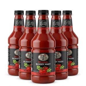 Mr & Mrs T Original Bloody Mary Mix, 1.75 L bottle (Pack of 5), Tomato Juice Blend Cocktail Mixer, Premium Ingredients, Perfect for Bloody Mary and Mocktail Drinks (EXP 07/10/27)