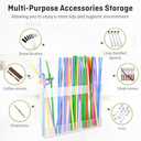 9.5 Large Acrylic Straw Holder for Cabinet Door - Reusable Tumbler Straw Organizer Storage for Kitchen Counter - Space- Saving Kitchen Accessories Cabinet Dispenser