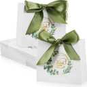 JOUTYFOR 50 Pack Small Thank You Gift Bags 4.5 x 1.8 x 3.9 In Mini Thank You Favor Bags Bulk Small Paper Bags with Bow Ribbon Thank You Gift Wrap Bags for Birthday Baby Shower Wedding Party