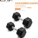 CAP Barbell Barbell 25 LB Pair Coated Hex Dumbbell Weight