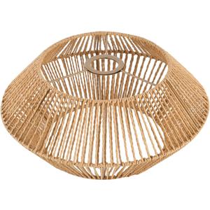 12.61" Rattan Lamp Shade, Bohemian Handmade Woven Lampshade for Kitchen Island Dining Room Living Room Farmhouse Rattan Hanging Lamp Shade 1 -Pack (UFO-shaped brownish yellow)