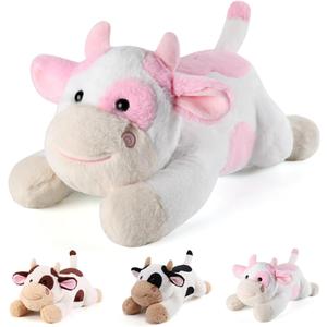 Cow Weighted Stuffed Animals - 22 Inch 4.5 Pounds Weighted Plushies Cow Stuffed Animals - Big Plush Pillow - Cute Plush Toys Gifts for Kids & Adults (22" 4.5 lbs Pink)