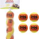 2 x AMA SPORT Squeaky Tennis Balls for Dogs 2.0" Small Dog Tennis Balls for Throwing and Fetching Dog Toys for Training, Exercise, High Bouncing 4 Pack (Orange Yellow)