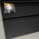 WOPITUES Floating Shelves 24 inch with Gold Metal Guardrail, Shelves for Wall Decor Set of 3, Wall Shelves for Bedroom, Bathroom, Kitchen, Living Room, Plants, Picture Frames, Art- Black