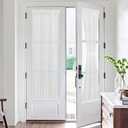 NICETOWN 2 Panels Sidelight Curtains for Front French Door, Privacy Semi Sheer Window Curtains, Rod Pocket Light Filtering Back Door Blinds with Tieback, (White, 26W X 64L)
