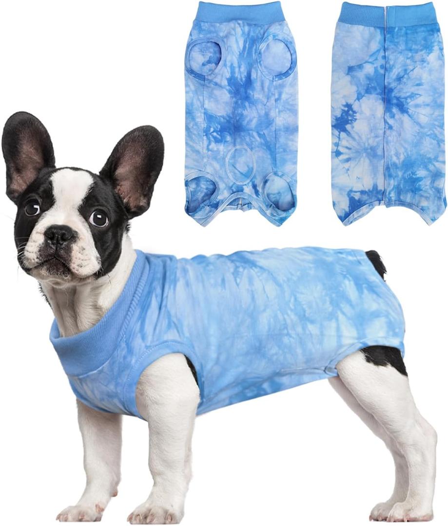 Dog Surgery Recovery Suit, Tie Dye Pet Surgical Suit for Female, Cone E-Collar Alternatives After Spay Abdominal Wounds Protector, Neuter Dog Anti-Licking Onesie for Small Medium Large Dogs, Medium (Medium(Back:10.0"-12.0";Chest:Up to 17"))