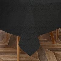 Majestic Giftware PU Faux Leather Rectangle Tablecloths | (TCE22-54200) Black Waterproof & Spill Proof Dining Table Cover | Decorative Washable Tablecloth for Home, Kitchen, Party (54X200)