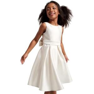 Amatesay Flower Girl Dress Elegant Sleeveless Kids' Satin Dress with Bow Perfect for Special Occasions Size 08