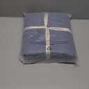 MooMee Bedding Duvet Cover Set 100% Washed Cotton Linen Like Textured Breathable Durable Soft Comfy (Heathered Blue, Queen 90"x90")