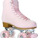 Roller Skates for Women or Men with Height Adjustable Rubber Stoppers Retro Suede Quad Roller Skates for Outdoor and Indoor, US 7