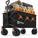 Sekey Wagons Carts Foldable with Big All-Terrian Beach Wheels, Collapsible Heavy DutyWagon, Extra Large Folding Wagon,Foldable Wagon for Camping, Garden, Sports. Black