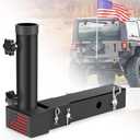 GADFISH Trailer Hitch Flagpole Mount - Universal Flag Mount for 2" Receiver, Black (1 Flagpole)