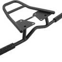 Mokuo Iron Manned Motorcycle Stunt Rear Luggage with CNC Removable Perform Bar Fit for Honda Grom MSX 125 SF 2013-2016,Black Rack + Black Footpeg