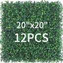 Grass Wall Panels 12pcs 20"x20" Artificial Boxwood Panels,UV Protection Indoor Outdoor Faux Grass Wall Backdrop Hedge Grass Wall Decor Garden Backyard Fake Greenery Wall Fence Party