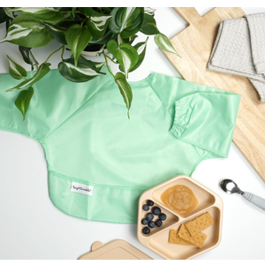 Tiny Twinkle Long Sleeve Bib for Babies & Toddlers | Waterproof Smock Bib for Eating | Machine Washable & Mess-Proof Feeding Essentials | Newborn Shower Gift (Mermaid,6-24M)