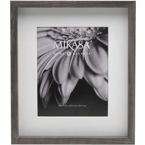 Mikasa 13x1.6x15 Inch Wood Gallery Portrait Frame, Displays one 12x14 Photo Without Mat or 8x10 Photo With Mat, Gray