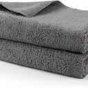 HOMEXCEL Professional Large Microfiber Car Drying Towels 2 Pack, Lint Free, Scratch Free, Highly Absorbent Drying Towel for Cars, SUVs, RVs, Trucks, and Boats,31" x 24",Grey