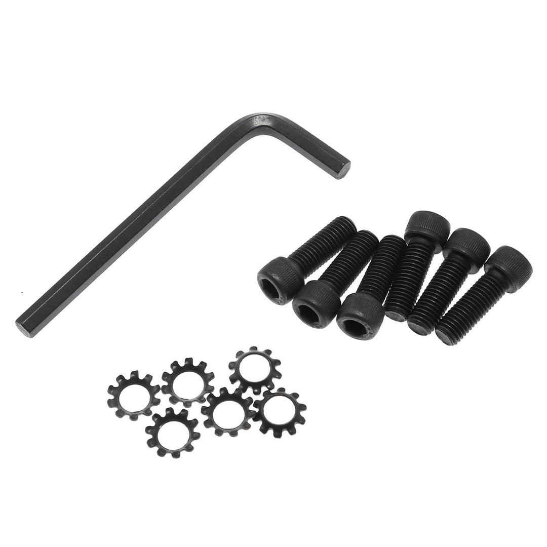 Maxmoral 6 Sets 1/4-28 x 3/4" UNF Hex Socket Head Cap Screws with Exterior Tooth Lock Washers, Allen Head AR Grip Replacement Screws with Hex Wrench, Fine Threaded