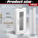 Zonon 10lb Recessed Fire Extinguisher Cabinet with Alarm, White Steel Wall-Mounted Safety Box, Magnetic Door & Clear Window for 2.5/5/10 lb Fire Extinguishers(Wide Edge)