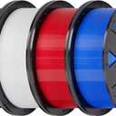 Creality Ender PETG 3D Printer Filament 1.75mm 4KG (8.8lbs), High Precision, Strong Toughness, Odorless, Better Flow, Moistureproof 3D Printing Ender PETG Filament, Black+White+Blue+Red
