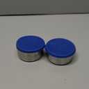 LunchBots 2.5 oz Stainless Steel Dressing Container for Condiments, Dips, Snacks, Dipping Sauce Cups with Silicone Lid, Fits in Lunch Bags and Bento Boxes - Set of 2 (Blue)