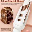 Auto Hair Curler, Automatic Curling Iron with 4 Temperature & 3 Timer, Automatic Shut-Off, Anti-Scald, Anti-Tangle Rotating Curling Wand for Hair Styling, White