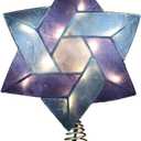 Kurt Adler 10-Light Star of David Capiz Colored Christmas Treetop, 8.5-Inch