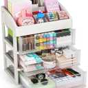 Desk Organizer with Drawers, 3 Drawers Storage Organizer, Desktop Storage Drawers for Office/School Supplies, Plastic Stationary Makeup Organizer, Desk Storage Box for Office, School, Home