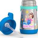 Thermos Baby 10 oz. Stainless Steel Bottle with pop-up straw, Ms. Rachel