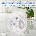 3 x Shower Handle, Compatible with Moen 100710 Series Thermostatic Single Bathtub and Shower Replacement Handle Kit, White with Water Drop Knob Insert, 1 Piece Pack