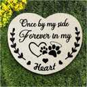 Pet Memorial Stones for Dogs, Garden Resin Dog Memorial Gifts for Loss of Dog, Heart-Shaped Loss of Dog Sympathy Gift, Once by My Side Forever in My Heart Dogs Memorial Stones