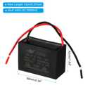 PATIKIL CBB61 Ceiling Fan Capacitor, 1Pcs 35uF 450V AC 50/60HZ with 2 Wires for Air Conditioner Fan Motor Star Run Capacitors 60 x 40 x 42mm