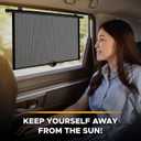 EcoNour Window Shades for Car Baby (2 Pack) | Retractable car Window Shade for Baby for Sun Protection for Kids, Passengers & Pets in The Back Seat | Car Window Covers for Trucks | (20x22), X-Large