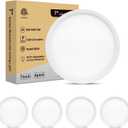 Flush Mount LED Ceiling Light - Ultra Slim 0.67in, 7 Inch Round Flat Ceiling Lamps Dimmable, 2700K/3000K/3500K/4000K/5000K Selectable LED Lights for Bathroom, Basement, 7 Inch 4Pack White