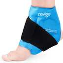 NEWGO Ankle Ice Pack Wrap for Sprained Relief, Ice Pack for Ankle Injuries Reusable, Cold Therapy for Ankles Swelling, Post Surgery Recovery - Light Blue