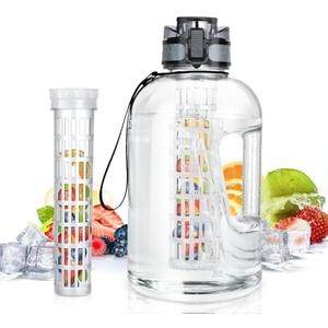 UTEBIT 74 OZ Fruit Infuser Water Bottle, Half Gallon Insulated Sports Water Bottle With Straw, 2.2L BPA Free Leak Proof Tritan Large Water Jug with Strap for Gym, Camping, Travel, Outdoor