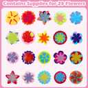 HAYXUN Flower Crafts for Kids Ages 4+, DIY Arts and Crafts for Kid Girl Toys, Hands-On Educational Toy, Reusable Art Toy for Creativity, Learning & Gifting, Birthday Gifts for Toddler Girls (Red)