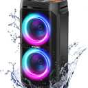 W-KING 240W Bluetooth Speaker,Loud Boombox with Deep Bass Subwoofers, IPX6 Waterproof, Party Portable Speaker, Speakers Bluetooth Wireless, RGB Lights, 24H, Mic&Guitar Input, Echo, EQ,AUX for Outdoor