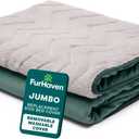 FurHaven Dog Bed Cover Replacement, Sofa-Style Design with Soft, Breathable Fabric for Cozy Comfort, Machine Washable, Jumbo XL, Plush & Velvet Waves, Celadon Green