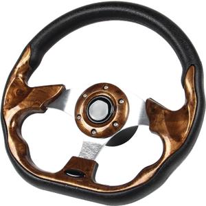 12.5" D-Shaped Boat Steering Wheel with 3/4 Tapered Shaft, Wood Grain Axle Marine Steering Wheel for Seastar and Verad, etc. for Marine Boats, Vessels, Yacht, Pontoon Boat