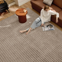 Bedsure 5x7 Bubble Fluffy Rug for Living Room Rug, Machine Washable, Brown | Soft Texture, Low-Pile, Pet Friendly, Non-Slip with 4 Grip Pads, Easy Care, Suitable for Bedroom, Kid Room, Teen Boys Room