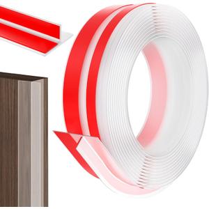 Silicone Weather Stripping Door Seal,2026 Upgraded Seal Strip for Windows Gaps, Double-Sided Strong Adhesive Design,Door Seal Strip for Side of Door (40FT x 1.37IN, transparent)