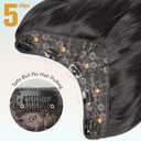 FAVE V-Shaped Clip in Extensions Synthetic Hair Extension Wavy Hair Extensions Brown Black Hair Extensions One Piece Extensions with 5 Secure Clips Vigorous Clip in Hair Extension for Women